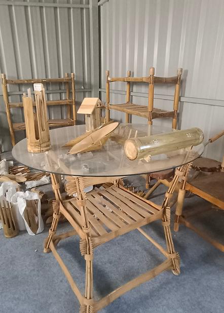 Bamboo chairs and table